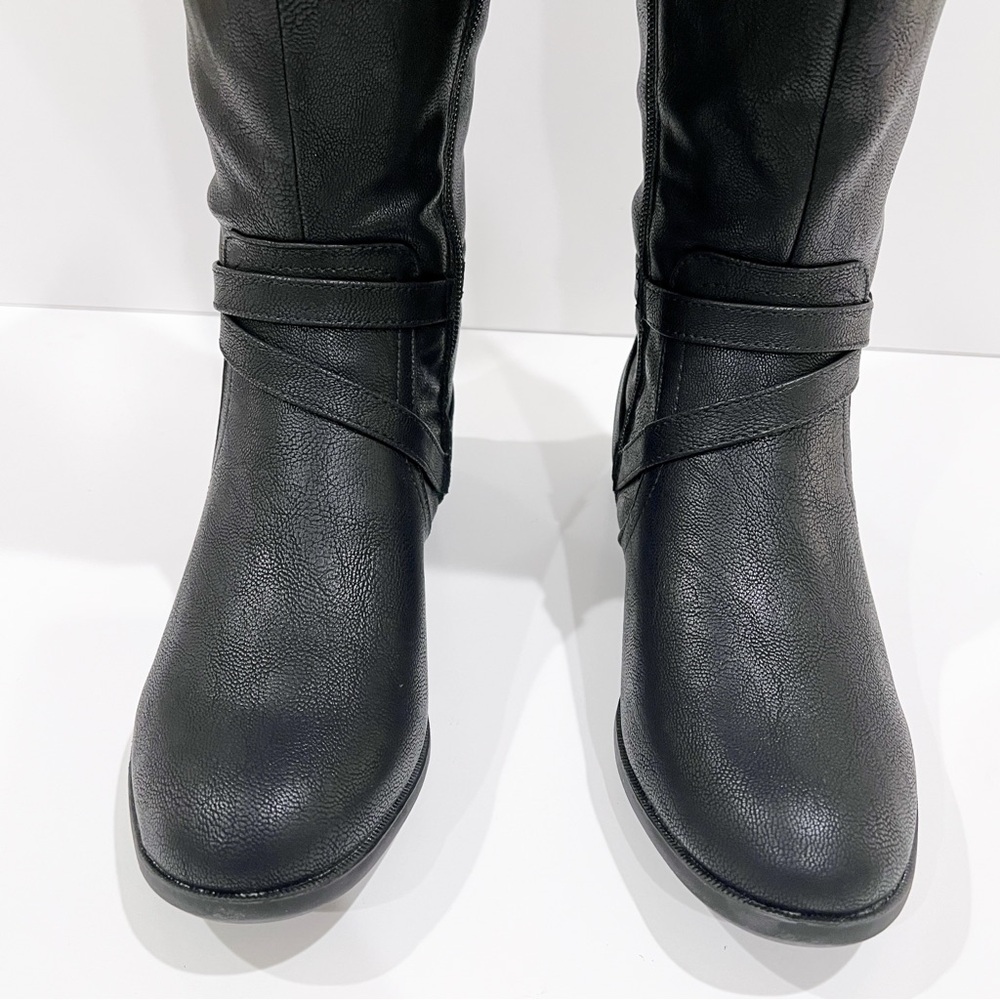 LifeStride Xtrovert Riding Boots Vegan Leather Wide Calf Black Size 8.5WIDE NEW - Picture 4 of 16